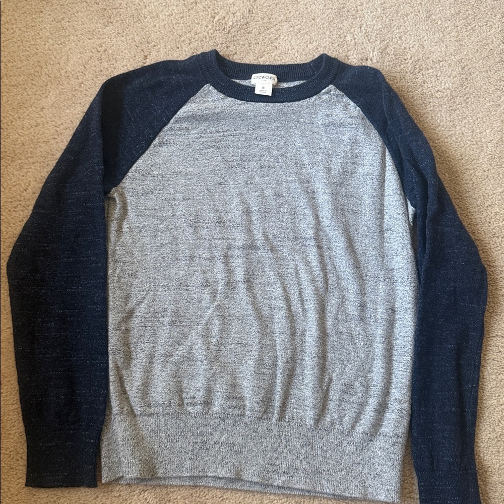 J. Crew Boys gray and navy Sweater